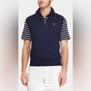 Polo Golf Ralph Lauren Pima Cotton 1/4 Zip Sweater Vest – Navy, Size M